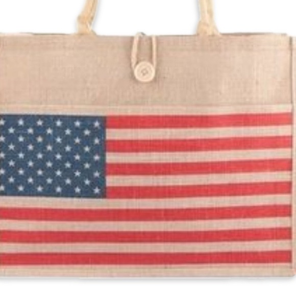 American Flag tote - bag Structured
Burlap Tote New approx 18x24x2-1/2 B… - Picture 8 of 14